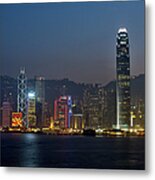 Victoria Harbour Skyline At Christmas Metal Print