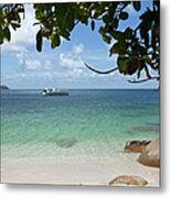 View From A Beach Of A Speedboat In The Metal Print