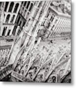 View From The Duomo Milan Italy Black And White Metal Print