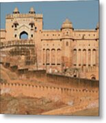 View Of Amer Fort Palace, Jaipur, Rajasthan, India Metal Print