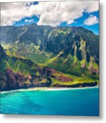 View On Napali Coast On Kauai Island Metal Print