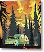 Vintage Shasta Camper Metal Print