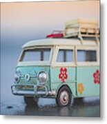 Vw Bus On The Beach Metal Print