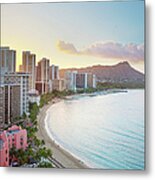 Waikiki Beach At Sunrise Metal Print