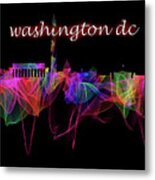 Washington Dc Skyline Art With Script Metal Print