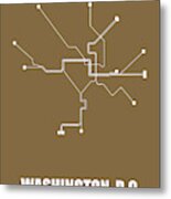 Washington, D.c. Subway Map 2 Metal Print