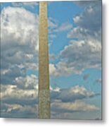 Washington Monument Cloud Break Metal Print
