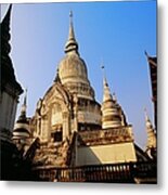 Wat Suan Doc Temple In Chiang Mai Metal Print