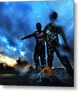 Water And Football Metal Print