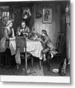 Watts First Experiment, 18th Century Metal Print