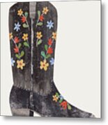 Western Cowgirl Boot Iii Metal Print