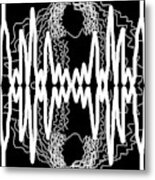 White And Black Frequency Mirror Metal Print
