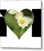 White Cosmos In Heart With Little Boy Mom Big Letter Metal Print