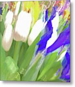 White Tulips Pastel Metal Print