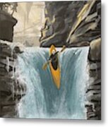 White Water Kayaking Metal Print