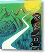 Wilderness Road And Totem Pole Metal Print