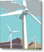 Wind Turbine Farm In Countryside Metal Print