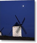 Windmills At Night Metal Print