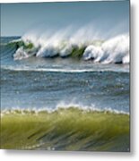 Windy Waves Surfer Metal Print