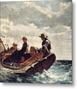 Winslow Homer Breezing Up -a Fair Wind-. Date/period 1873 - 1876. Painting. Metal Print
