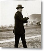 Winston Churchill Swinging Golf Club Metal Print