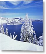 Winter At Crater Lake Np G Metal Print