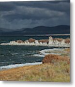 Winter Storm At Navy Beach Metal Print