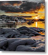 Winter Sunrise At Cutler Harbor Maine Metal Print