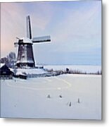 Winter Windmill Metal Print