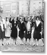 Wives Of Cubs Players Cheering Husbands Metal Print