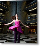 Woman Dancing In Old Brewery Shopping Metal Print