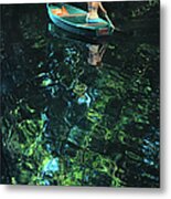 Woman In Boat Metal Print