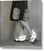 Woman With Shoe-mud-guards Metal Print