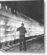 Workman Venting Condenser At Steel Plant Metal Print