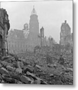 World War Ii Destruction In Dresden Metal Print