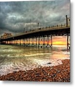 Worthing Pier Sunset Metal Print