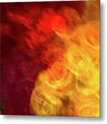 Yellow And Orange Rose Abstract Metal Print