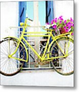 Yellow Bike Metal Print