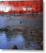 Yosemite River In Red Metal Print