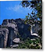 Yosemite Rock Formation Through Trees 2 Metal Print