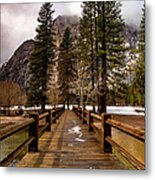 Yosemite Swinging Bridge Metal Print