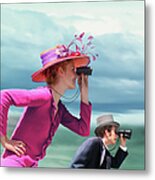 Young Couple In Formal Wear Looking Metal Print