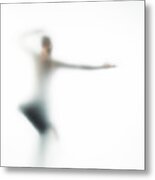 Young Man Practicing Martial Arts Metal Print