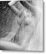 Young Woman In The Shower Metal Print