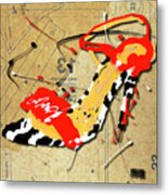 Zebra Heel Red Metal Print