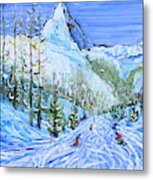 Zermatt Ski Print Metal Print