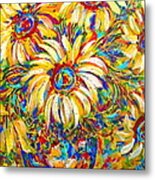 Sunflower Burst Metal Print