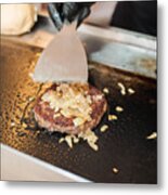 A Chef Is Cooking A Burger #1 Metal Print