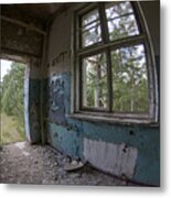 Abandoned Secret Soviet Military Base - Distressed Room With A Window #1 Metal Print