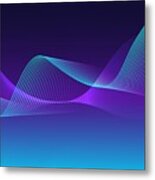 Abstract Waving Line Particle Technology Background #1 Metal Print